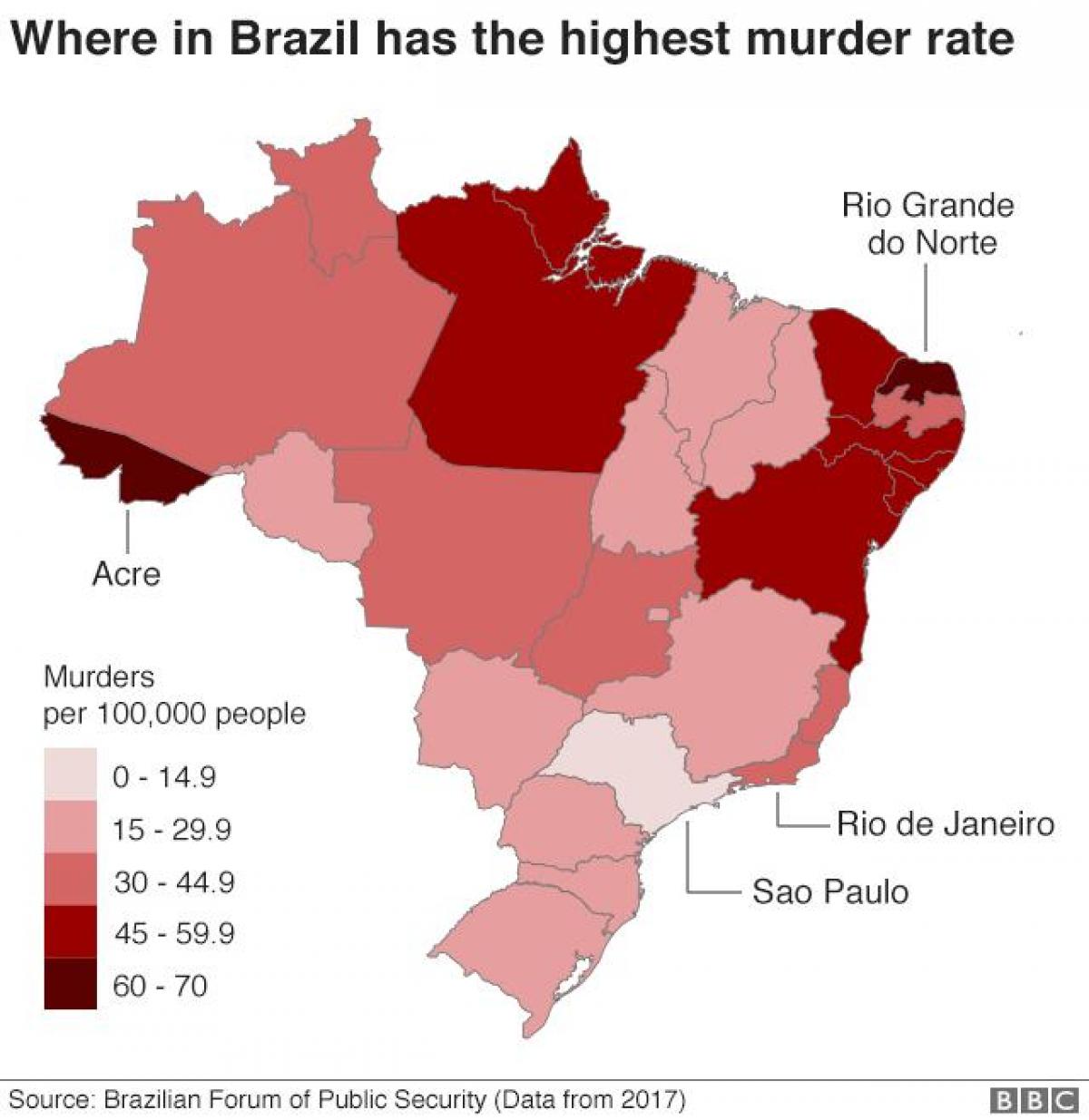 карта Бразилии с преступностью