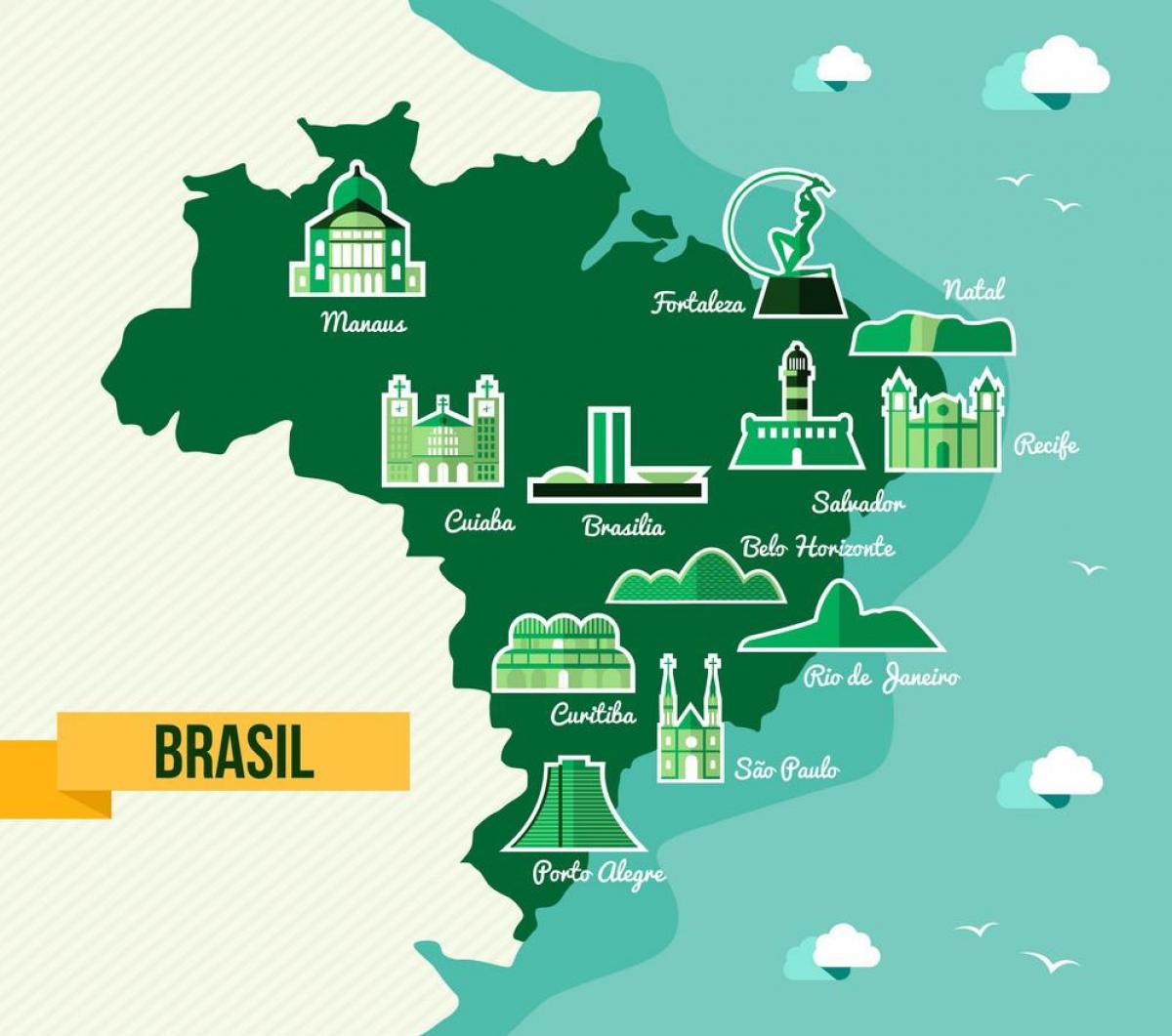 карта Бразилии памятники