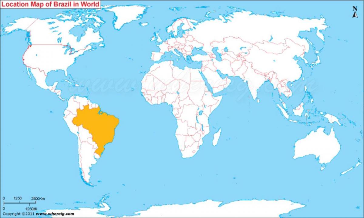 расположение Бразилии на карте мира
