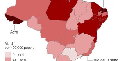 Карта Бразилии с преступностью