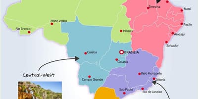 Карта достопримечательностью Бразилии