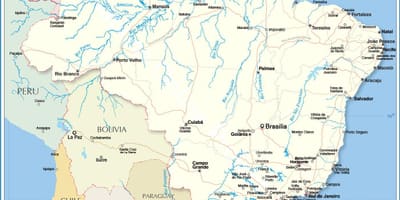 Карта Бразилии рек
