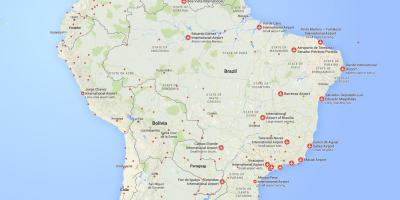 Международные аэропорты Бразилии на карте