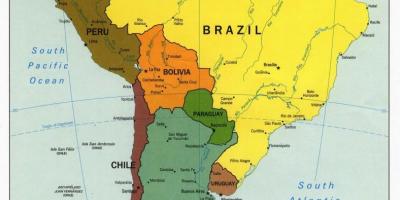 Карта Бразилии соседние страны
